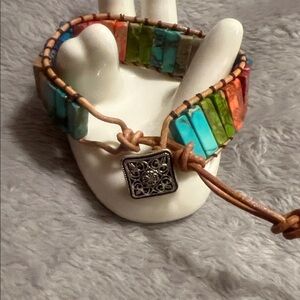 Boho Colorful, Natural Stone, Adjustable Bracelet, excellent condition
